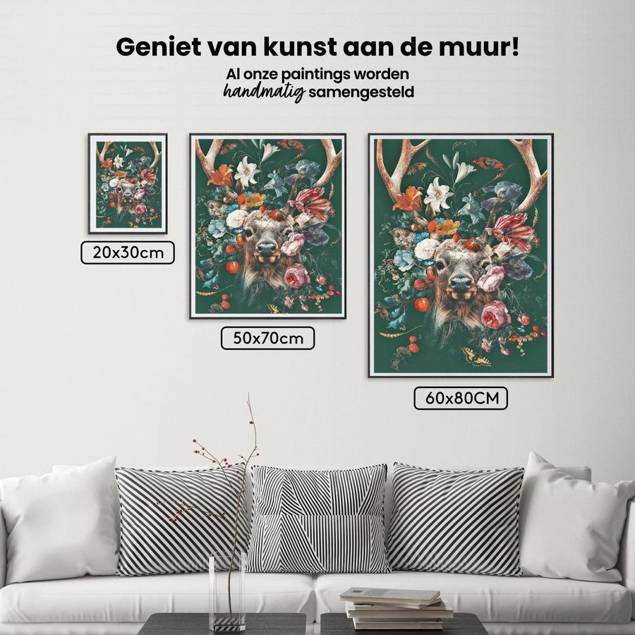Diamond Painting Hert met bloemen - SEOS Shop ®