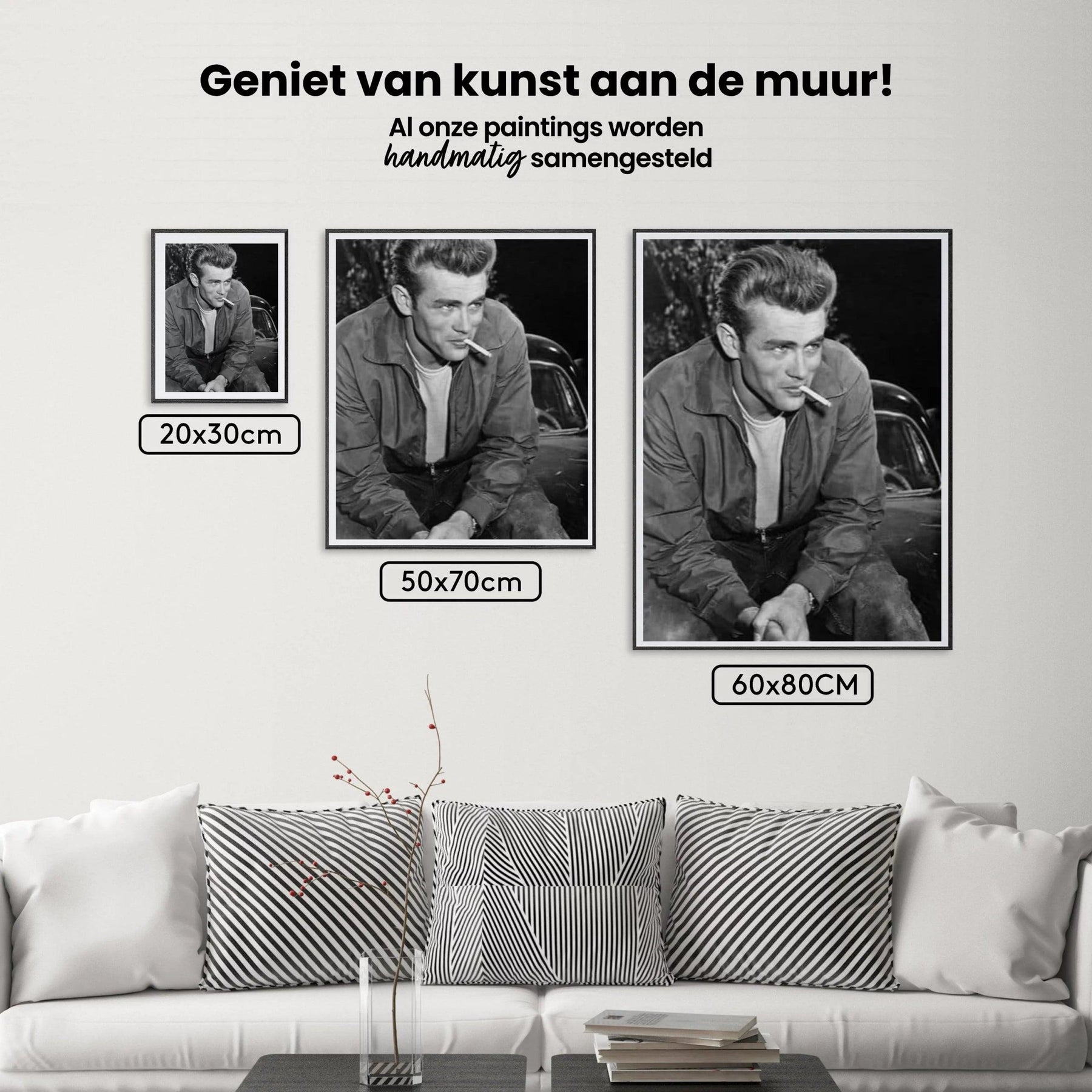 Diamond Painting James Dean zwart wit - SEOS Shop ®