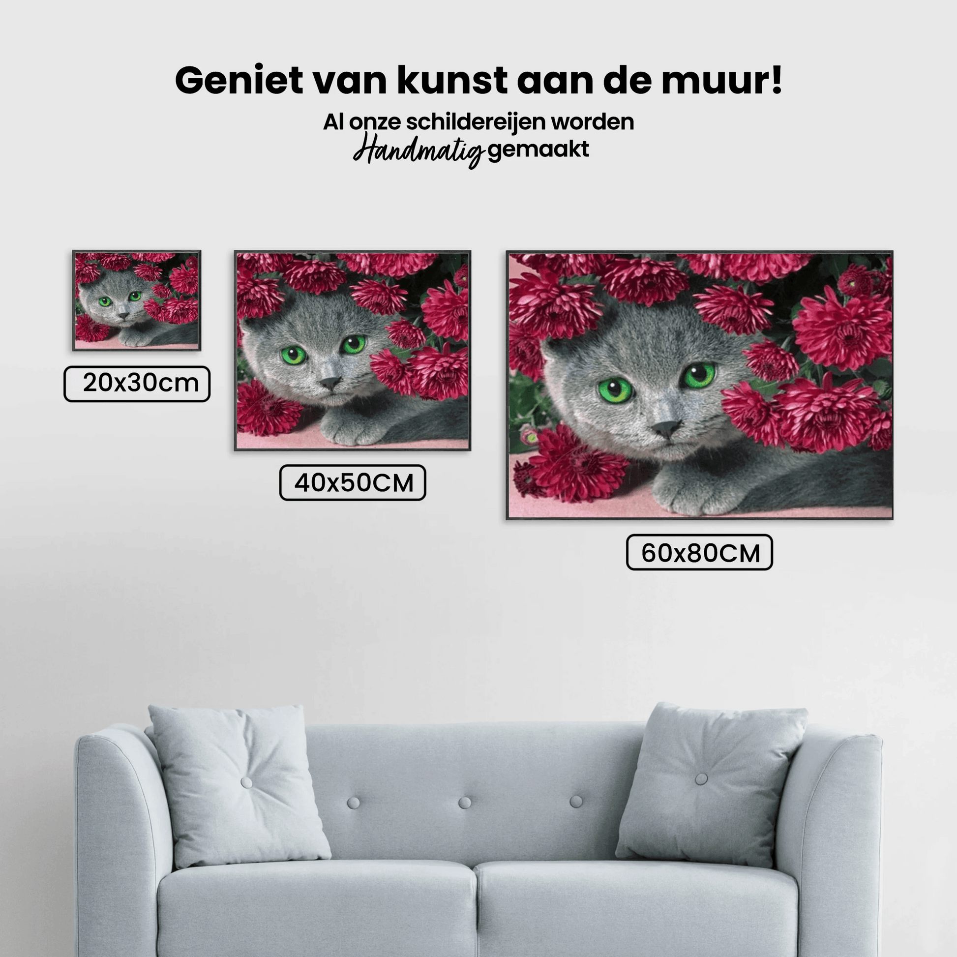 Diamond Painting Kat met bloemen - SEOS Shop ®