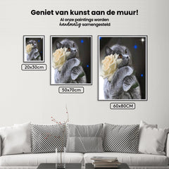 Diamond Painting Kat met witte roos - SEOS Shop ®