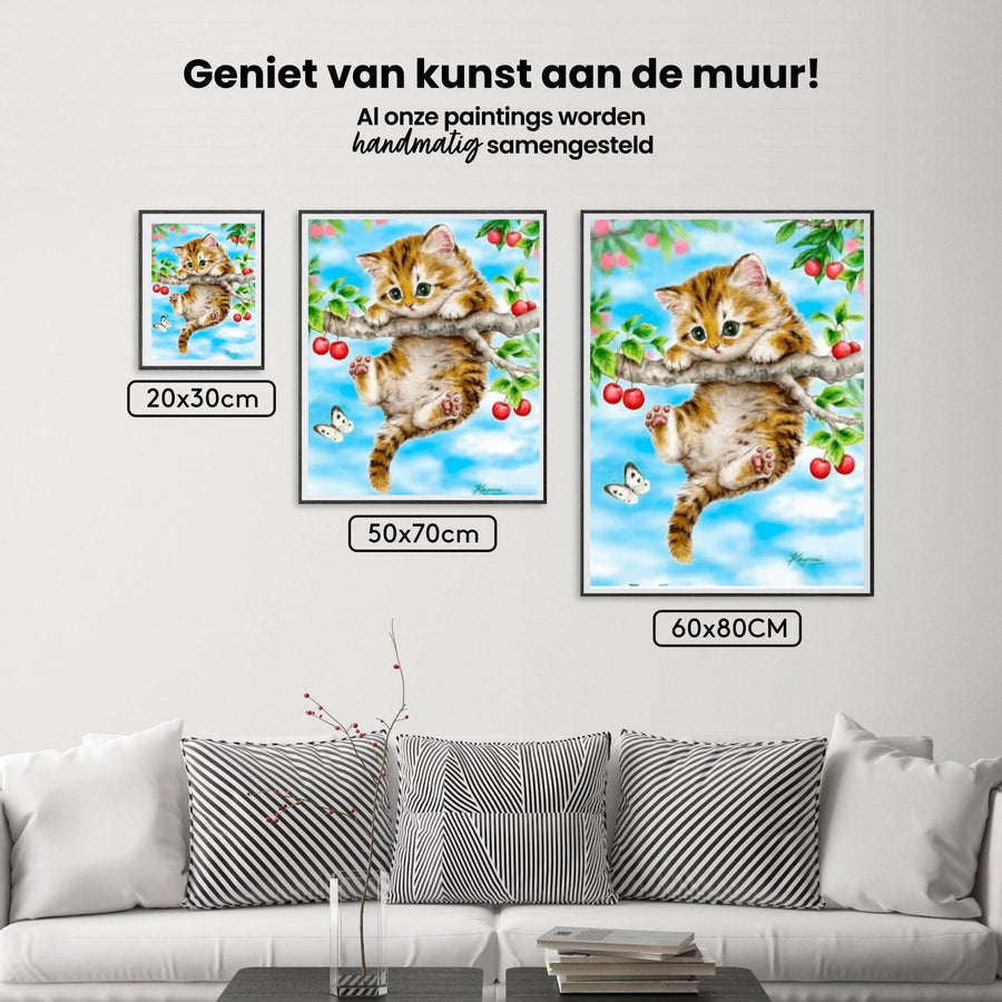 Diamond Painting Kitten aan een tak - SEOS Shop ®