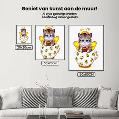 Diamond Painting Kitten met bijen beker - SEOS Shop ®