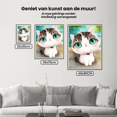 Diamond Painting Kitten met grote turquoise ogen - SEOS Shop ®