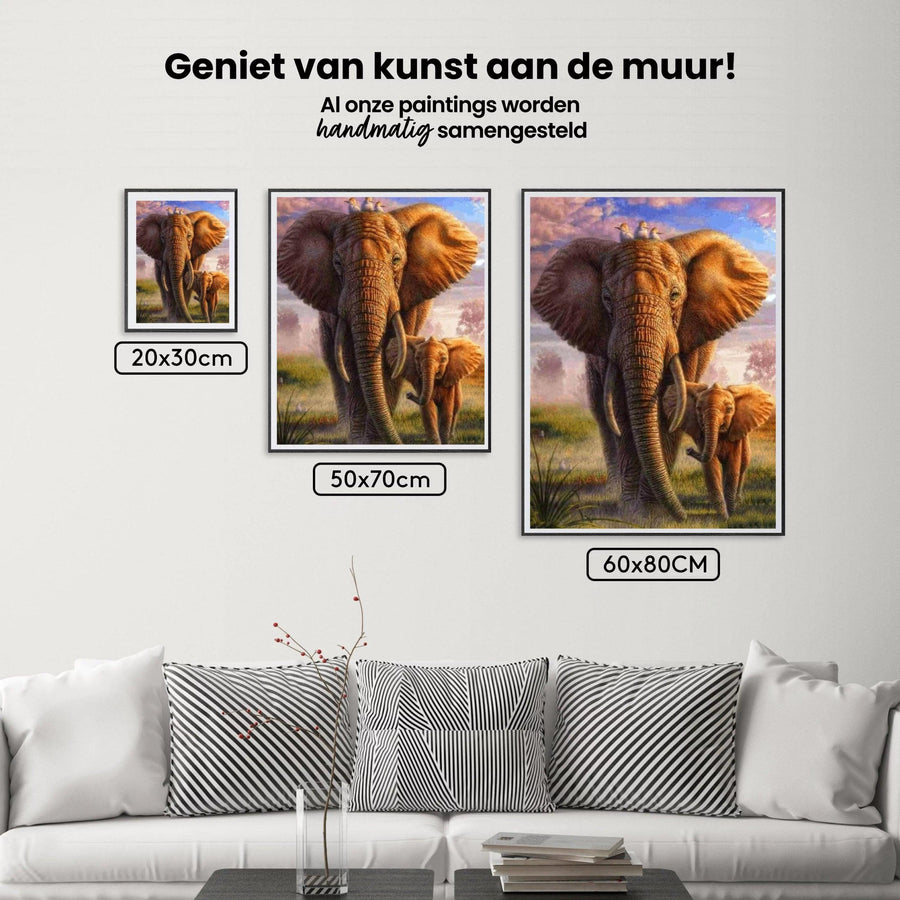 Diamond Painting Kleurrijke Safari Olifant - SEOS Shop ®