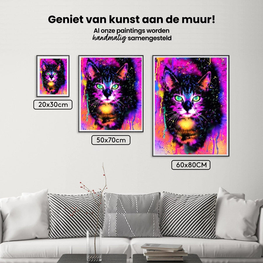 Diamond Painting Kleurrijke kat - SEOS Shop ®