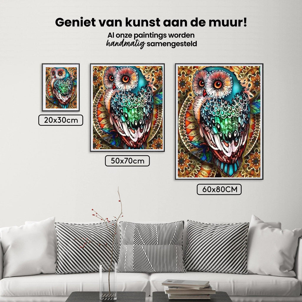 Diamond Painting Kleurrijke uil - SEOS Shop ®