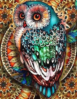 Diamond Painting Uilen – 40x50 Cm – Vierkante Stenen – Boslandschap Met Uil – Schilderen Op Nummer Voor Volwassenen – Ontspannende En Creatieve Hobby