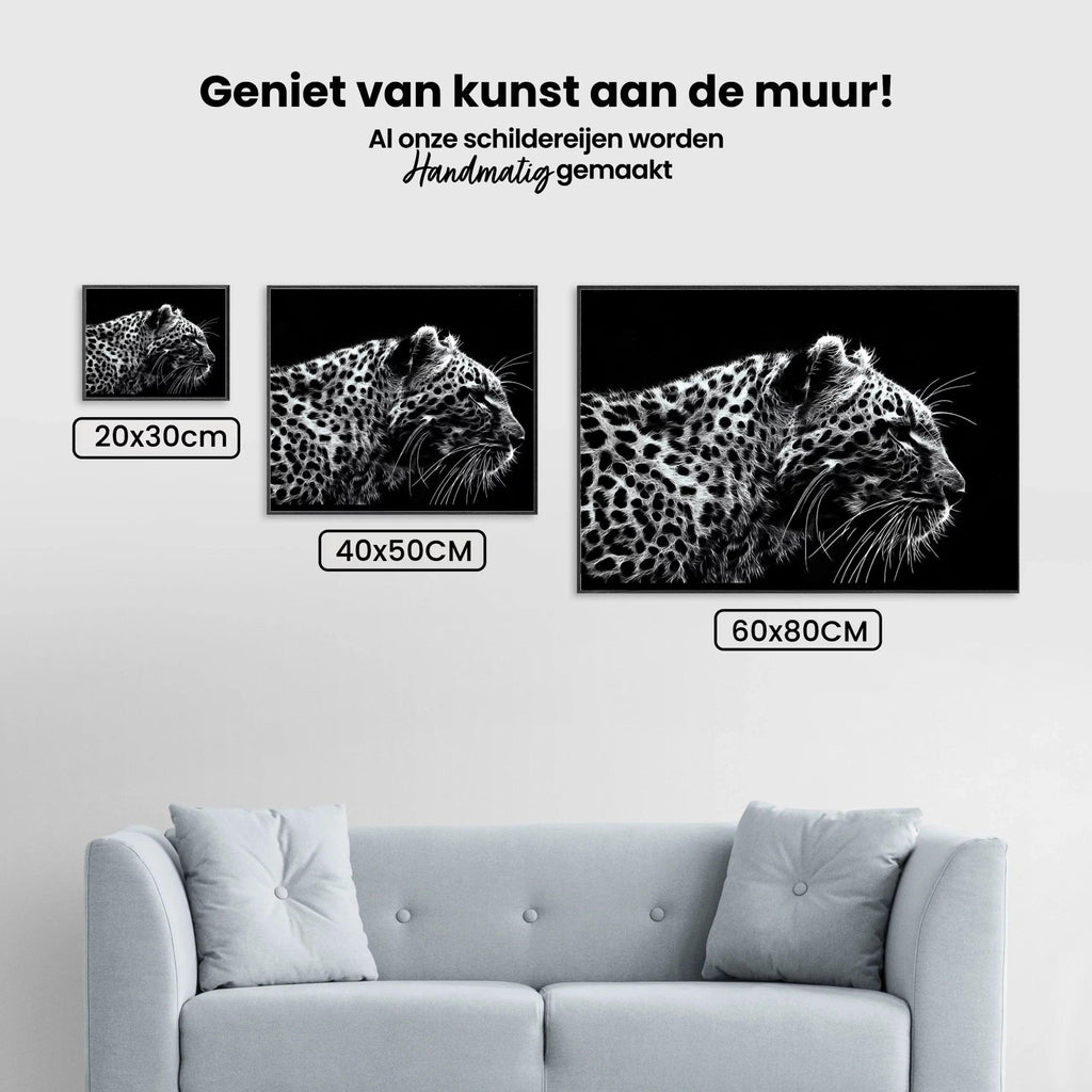 Diamond Painting Luipaard zwart wit - SEOS Shop ®