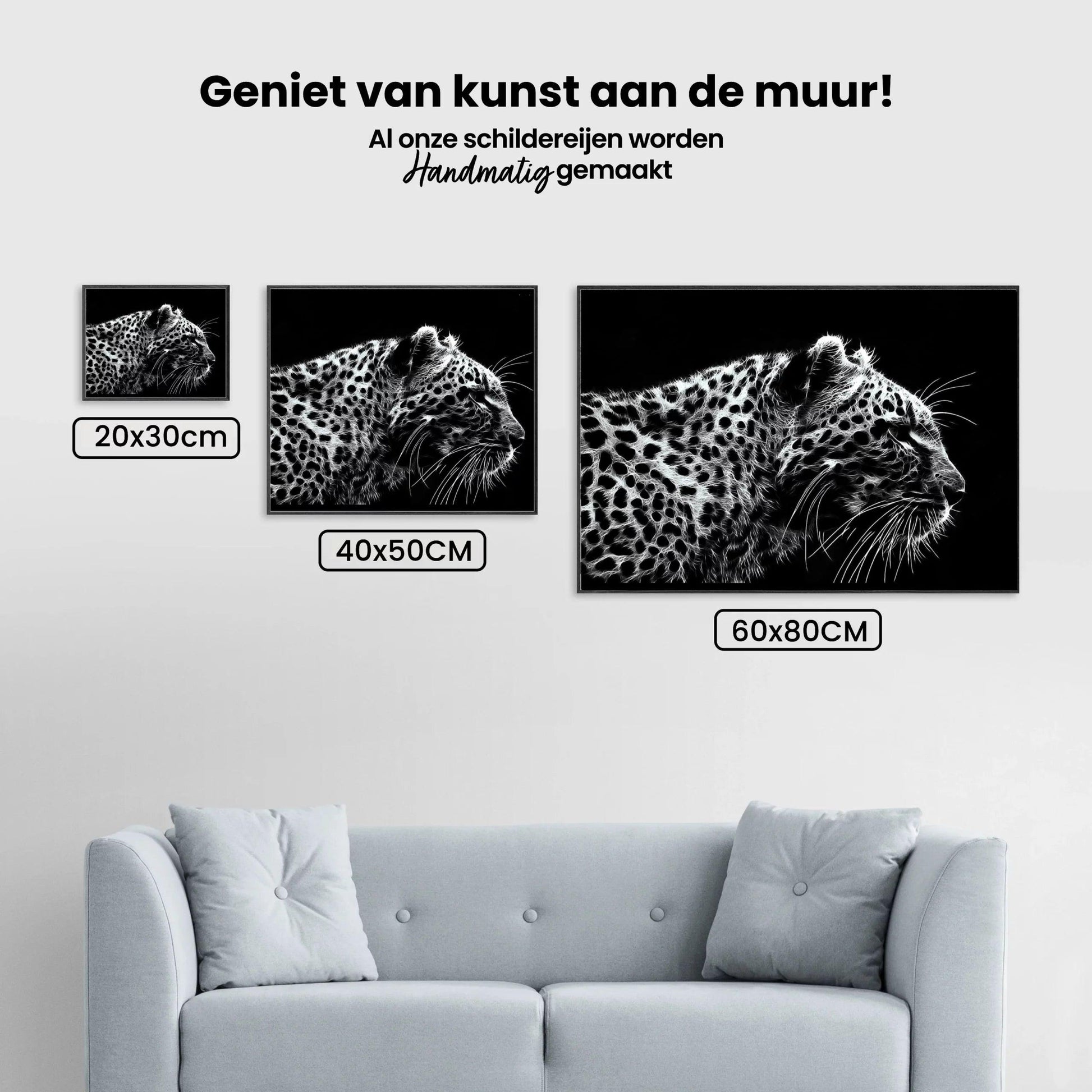 Diamond Painting Luipaard zwart wit - SEOS Shop ®