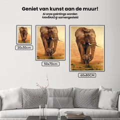 Diamond Painting Olifant met Kalfje op de Savanne - SEOS Shop ®