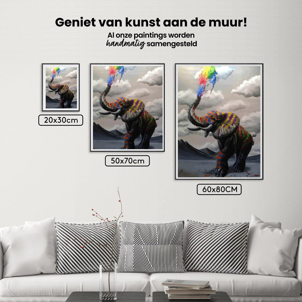 Diamond Painting Olifant met Kleuren explosie - SEOS Shop ®
