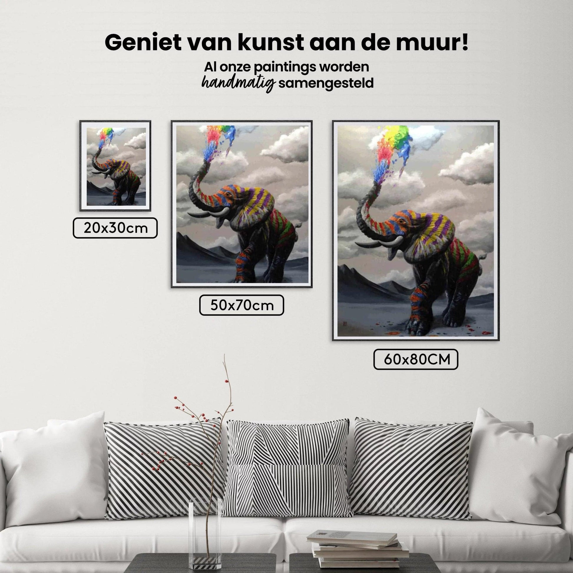 Diamond Painting Olifant met Kleuren explosie - SEOS Shop ®