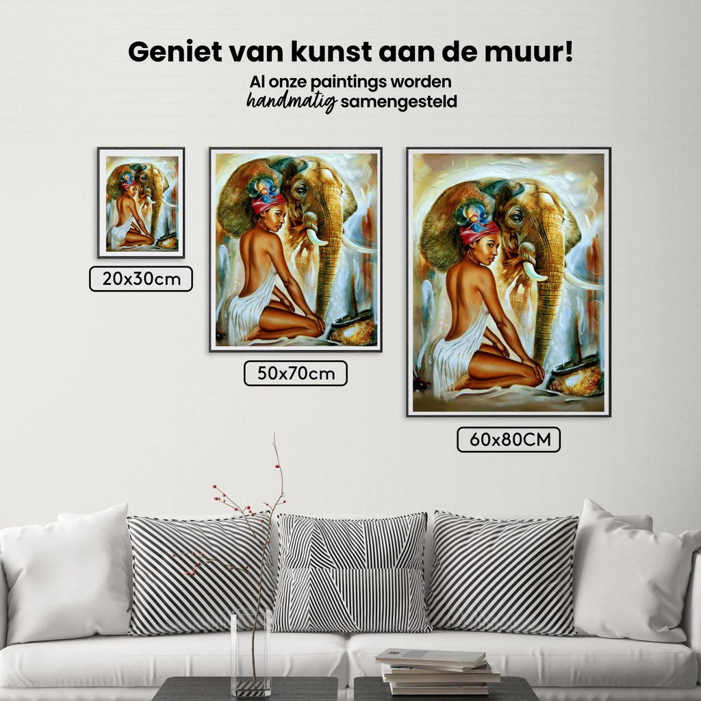 Diamond Painting Olifant met dame - SEOS Shop ®