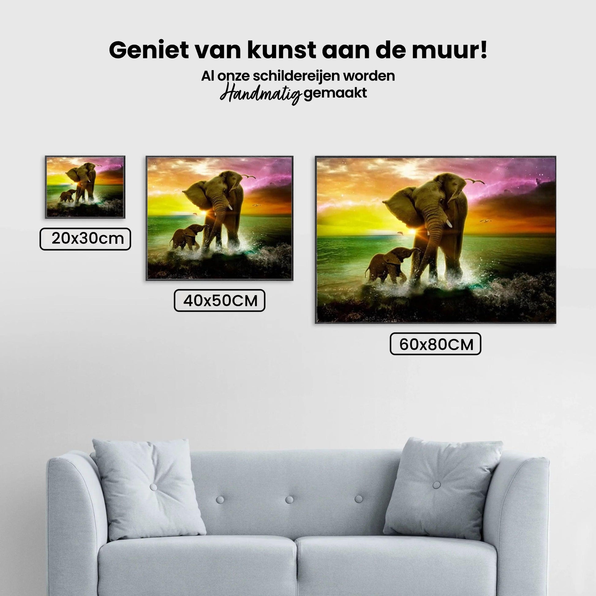 Diamond Painting Olifant met kalfje - SEOS Shop®