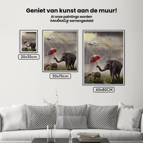 Diamond Painting Olifant met rode Paraplu - SEOS Shop ®