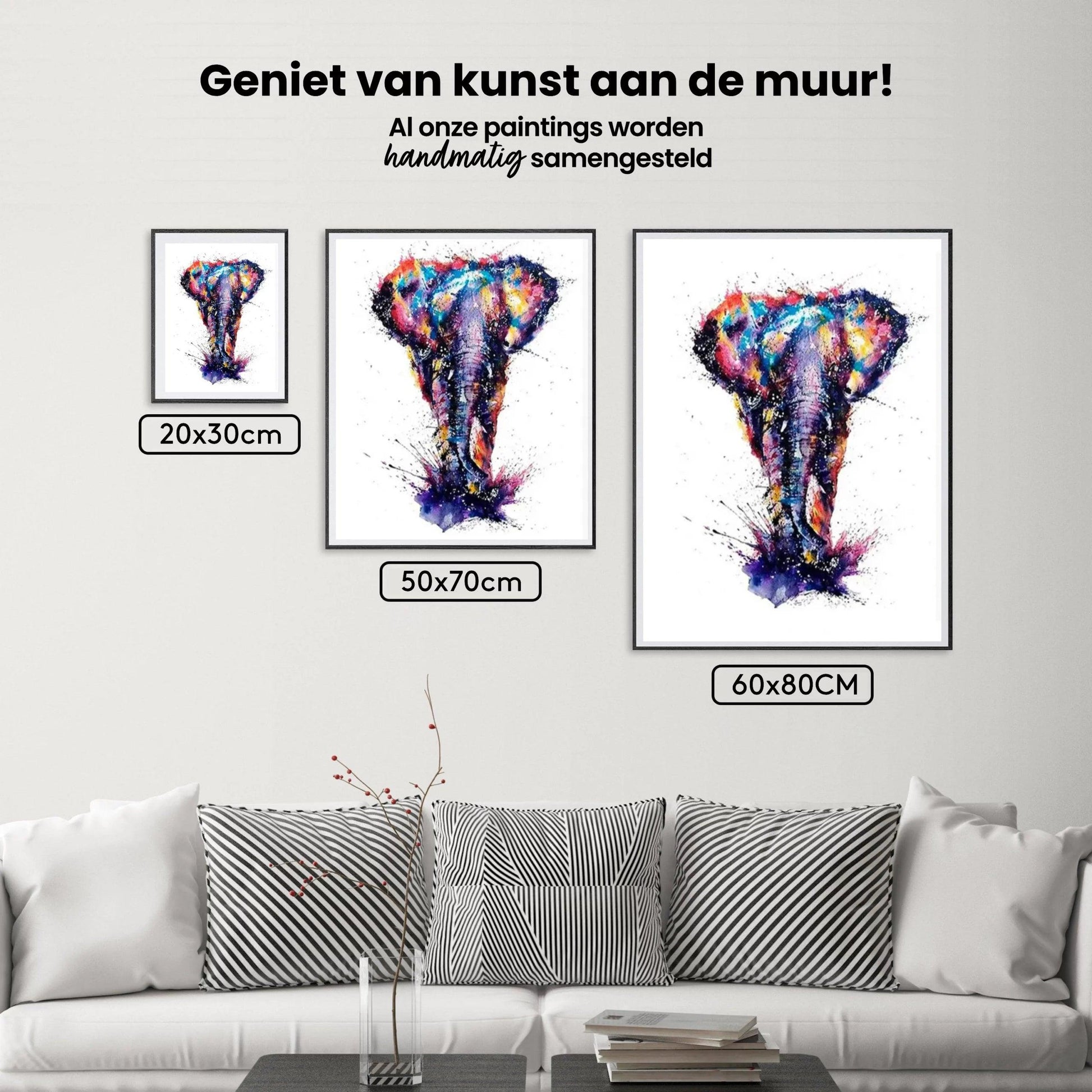 Diamond Painting Olifant met veel verschillende kleuren - SEOS Shop®