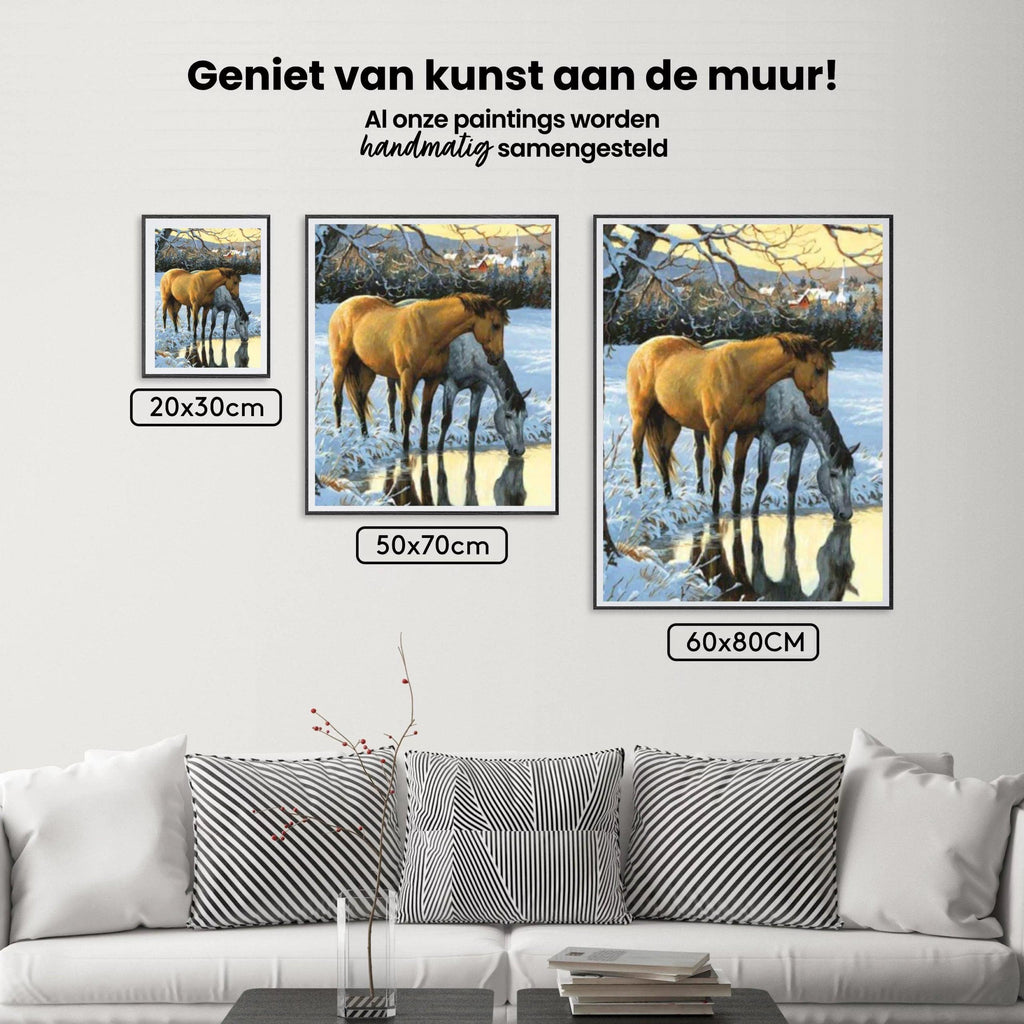 Diamond Painting Paarden drinken water - SEOS Shop ®