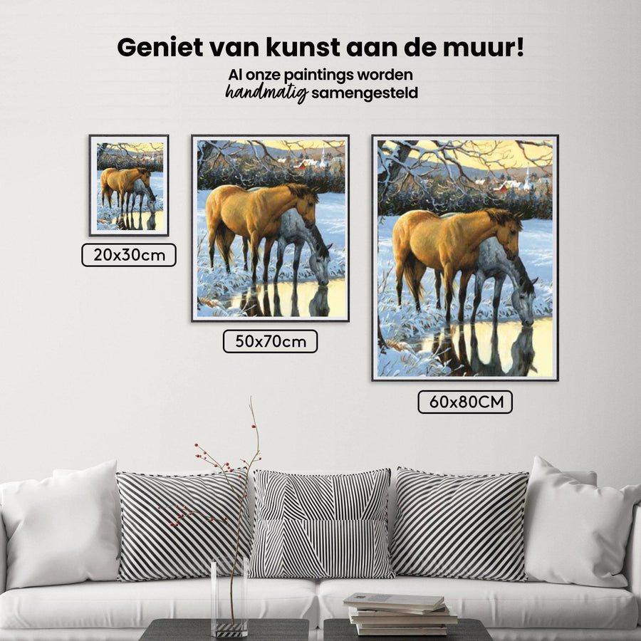 Diamond Painting Paarden drinken water - SEOS Shop ®
