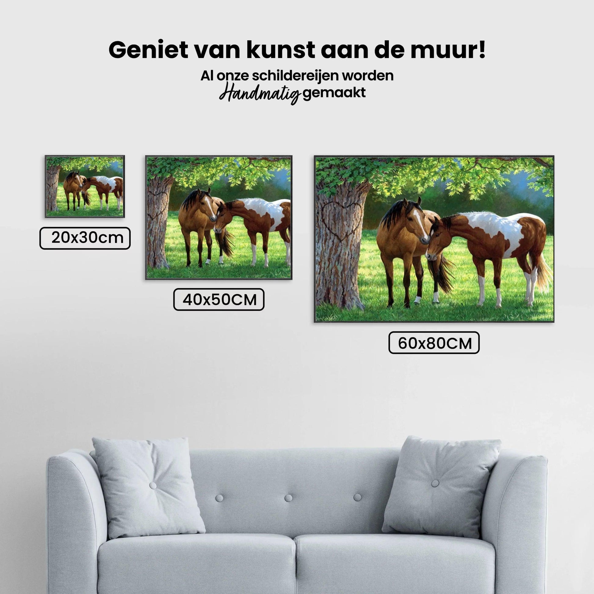 Diamond Painting Paarden onder een boom - SEOS Shop ®