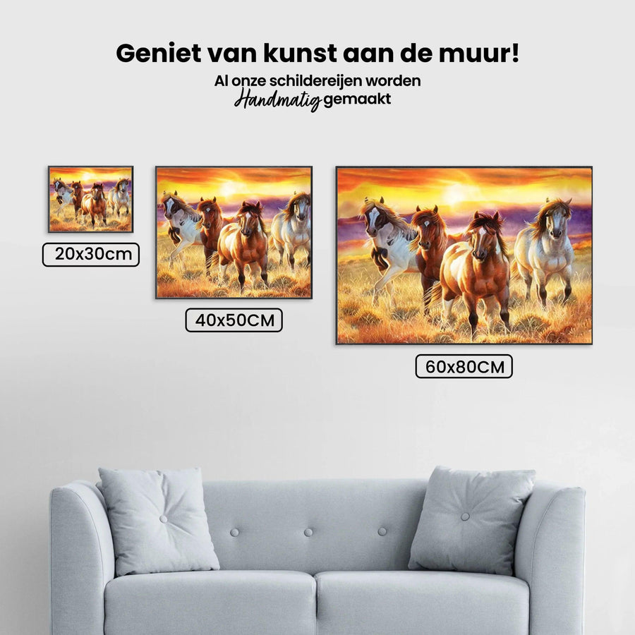 Diamond Painting Prachtige paarden in een veld - SEOS Shop ®