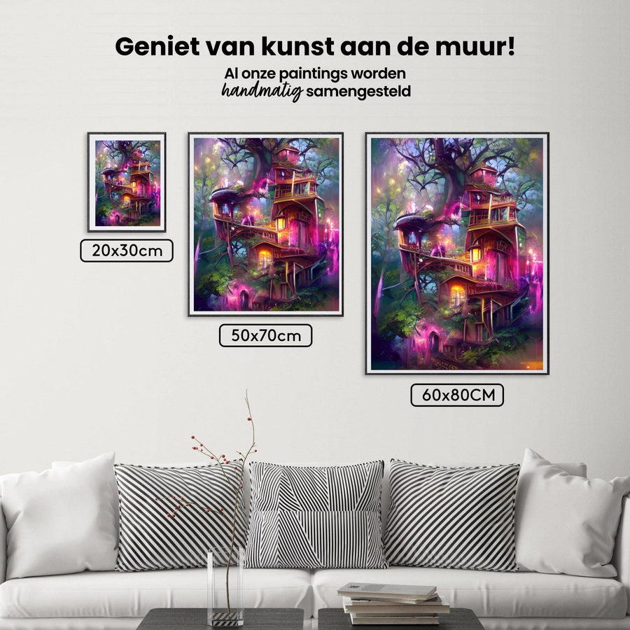 Diamond Painting Roze Boom Huis - SEOS Shop ®