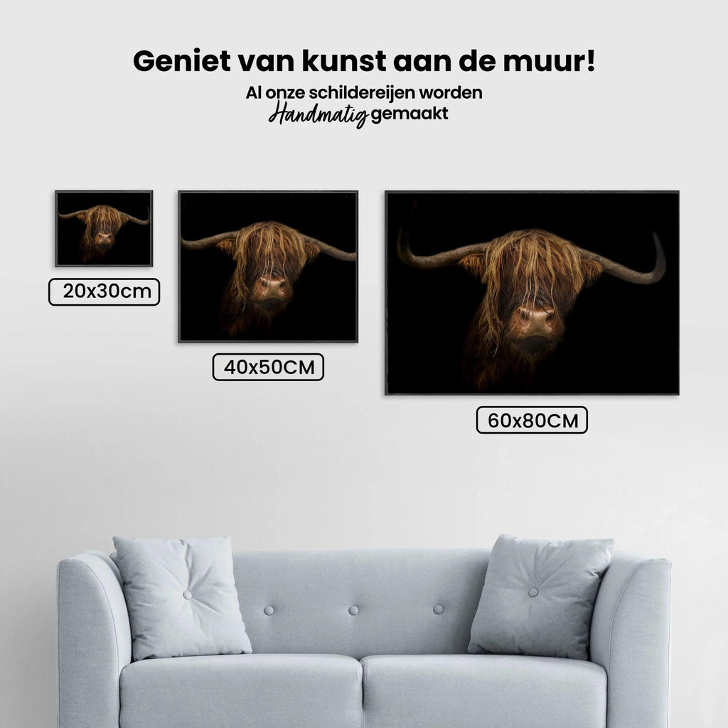 Diamond Painting Schotse hooglander - Majestueuze Schotse hooglander in beeld - SEOS Shop ®