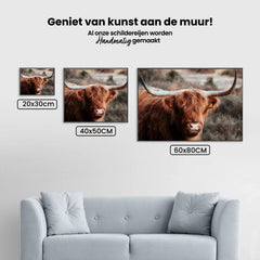 Diamond Painting Schotse hooglander - Nieuwsgierige Schotse hooglander in de heuvels - SEOS Shop ®