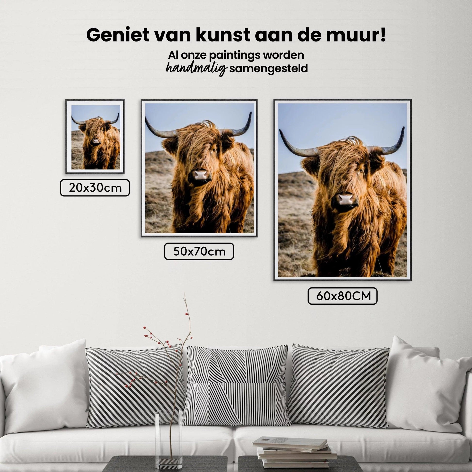 Diamond Painting Schotse hooglander - Portret van de bijzondere Schotse hooglander - SEOS Shop ®