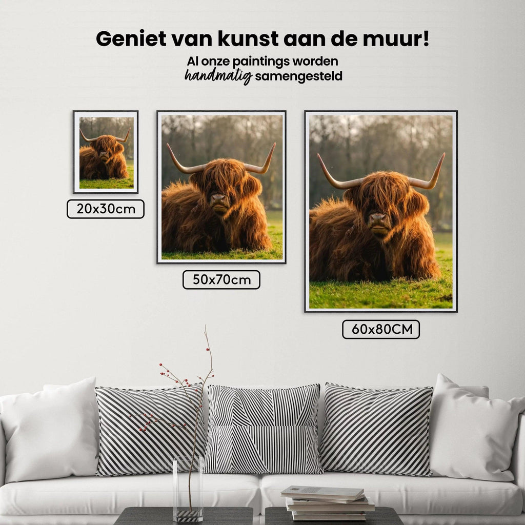 Diamond Painting Schotse hooglander - Schotse hoogland koe van dichtbij - SEOS Shop ®