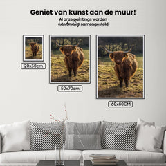 Diamond Painting Schotse hooglander - Schotse hooglander grazend in de velden - SEOS Shop ®