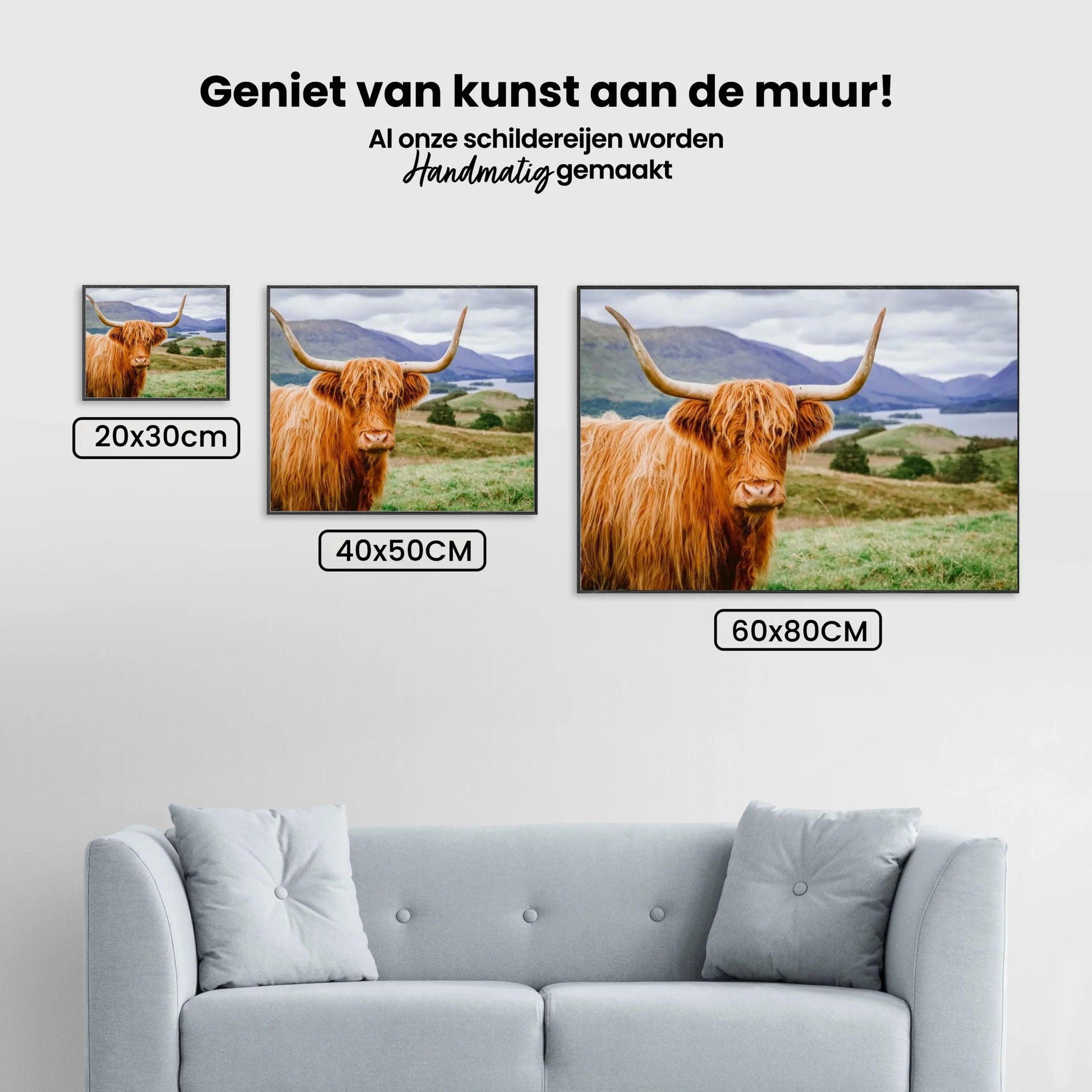 Diamond Painting Schotse hooglander - Schotse hooglander in een schitterend landschap - SEOS Shop ®