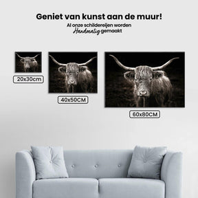 Diamond Painting Schotse hooglander - Schotse hooglander in vintage stijl - SEOS Shop ®