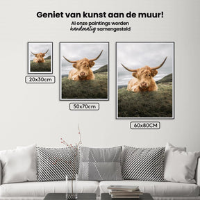 Diamond Painting Schotse hooglander - Stoere Schotse hooglander rustend op de vlakte - SEOS Shop ®