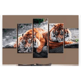 Diamond Painting Twee liggende tijgers 5 luik - SEOS Shop ®