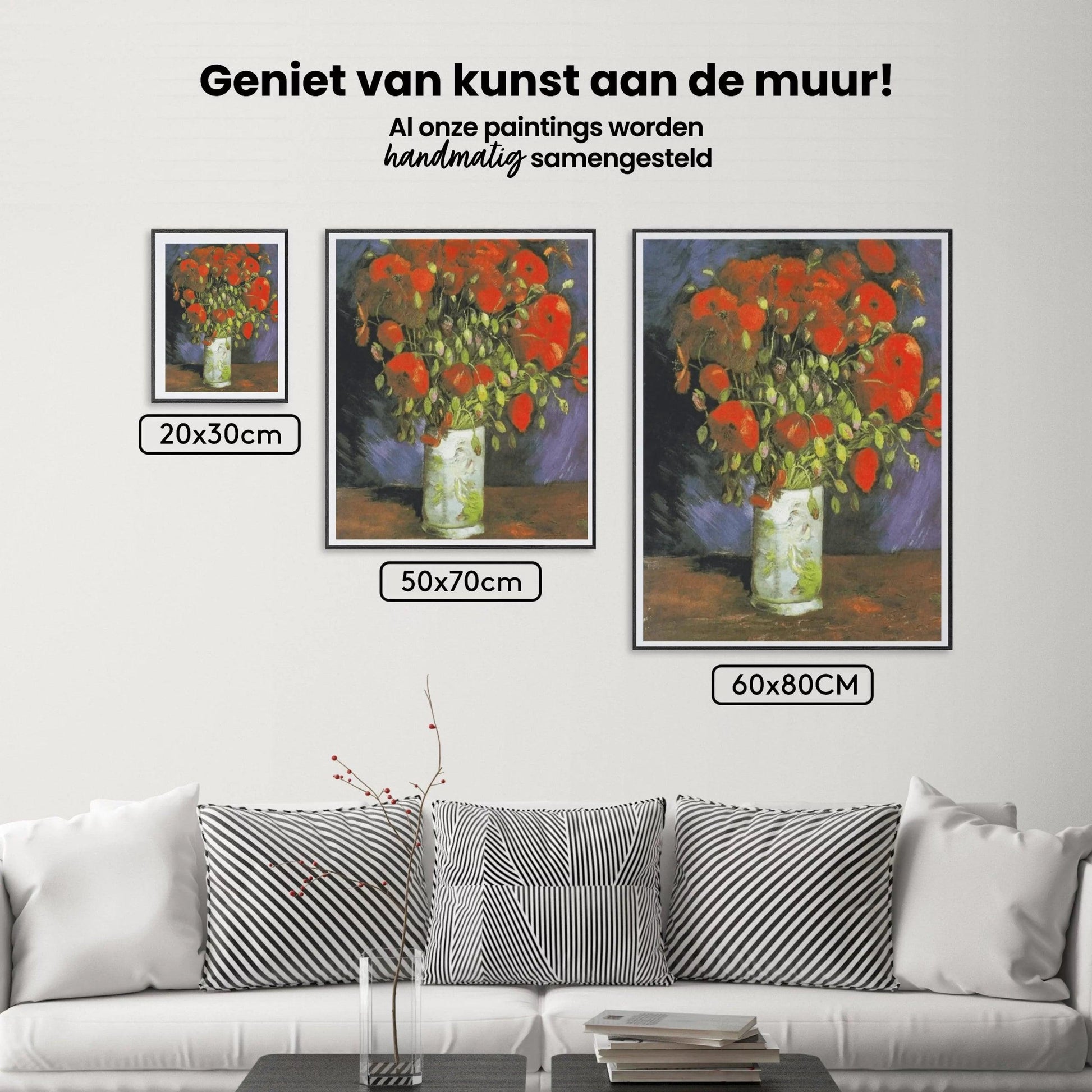 Diamond Painting Vaas met rode klaprozen - SEOS Shop ®