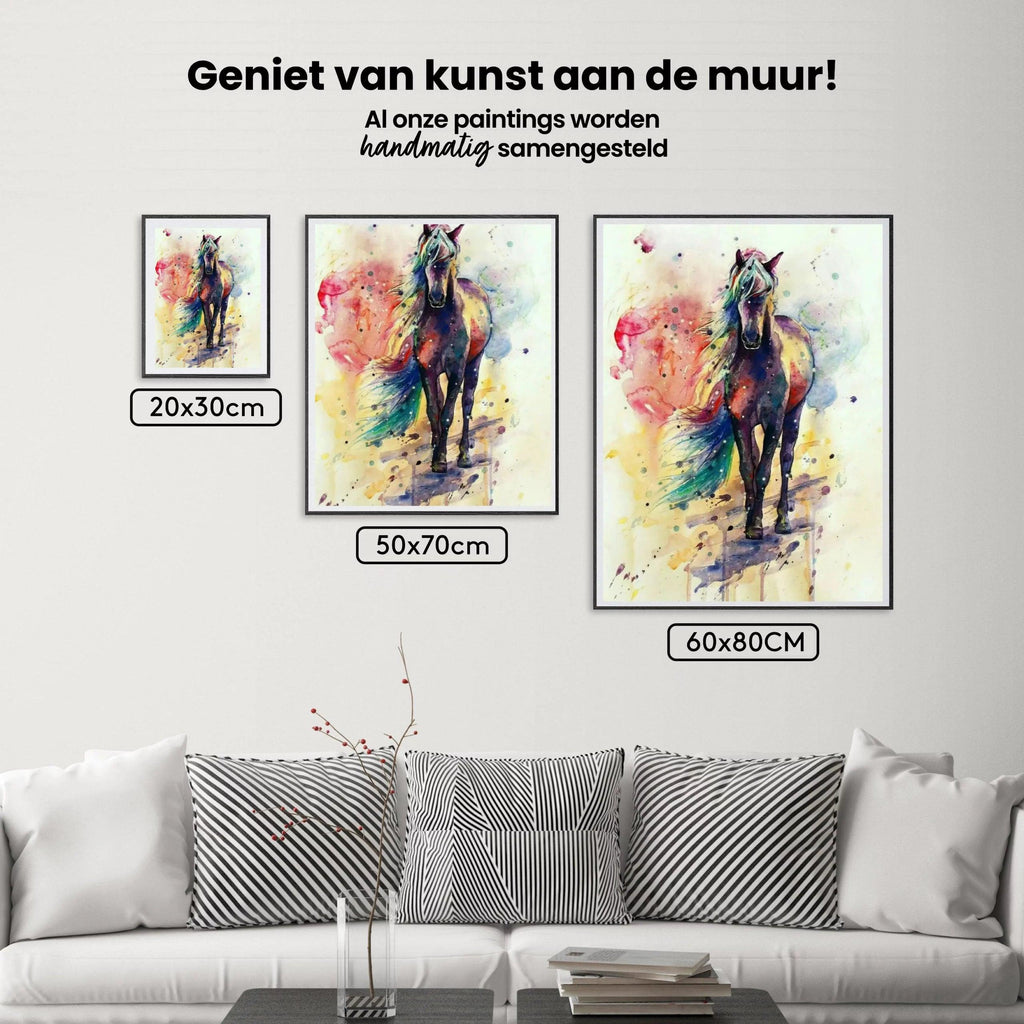 Diamond Painting Veelkleurig Rennende paarden - SEOS Shop ®