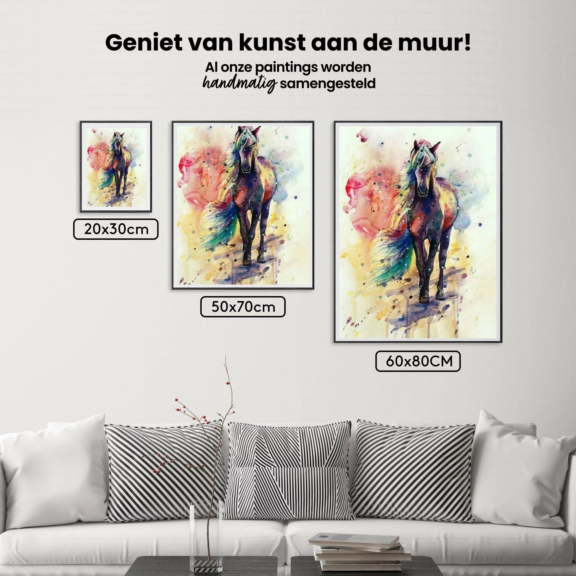 Diamond Painting Veelkleurig Rennende paarden - SEOS Shop ®
