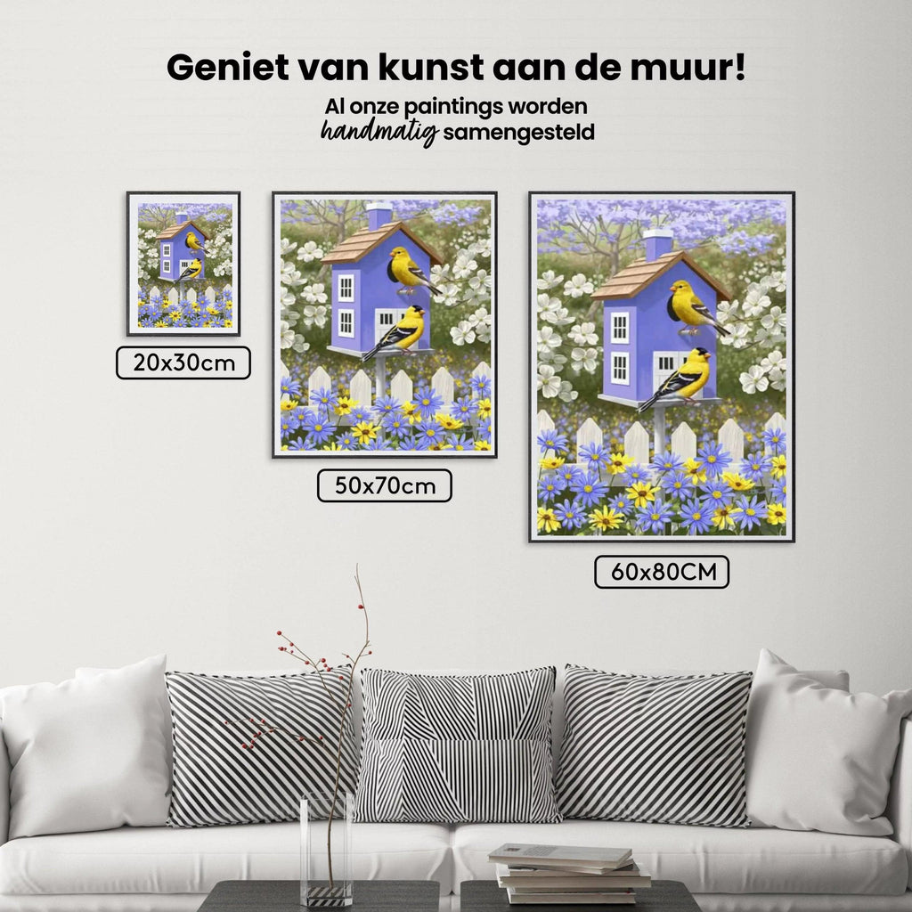 Diamond Painting Vogel in bloementuin - SEOS Shop ®