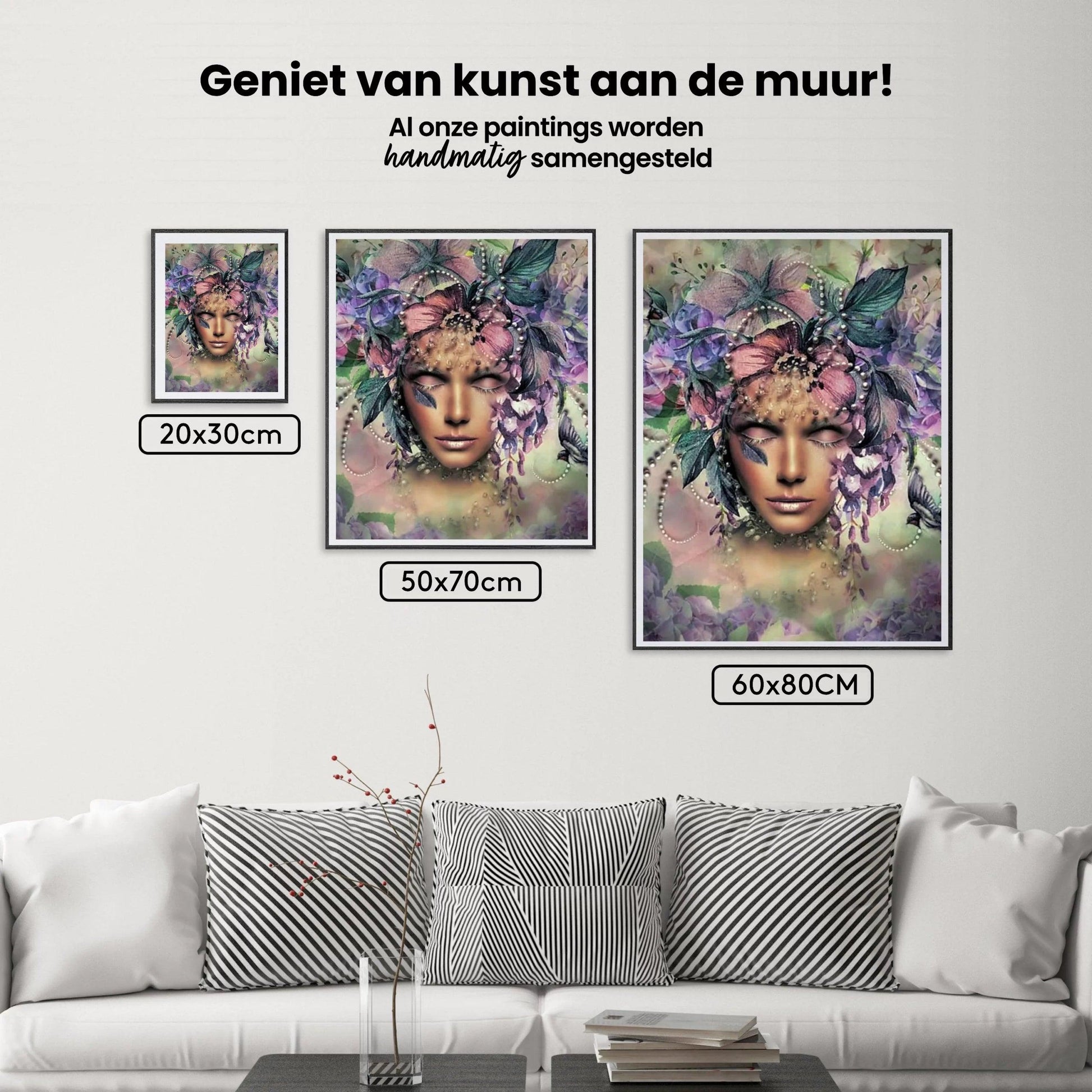 Diamond Painting Vrouwen met bloem en vogel - SEOS Shop ®