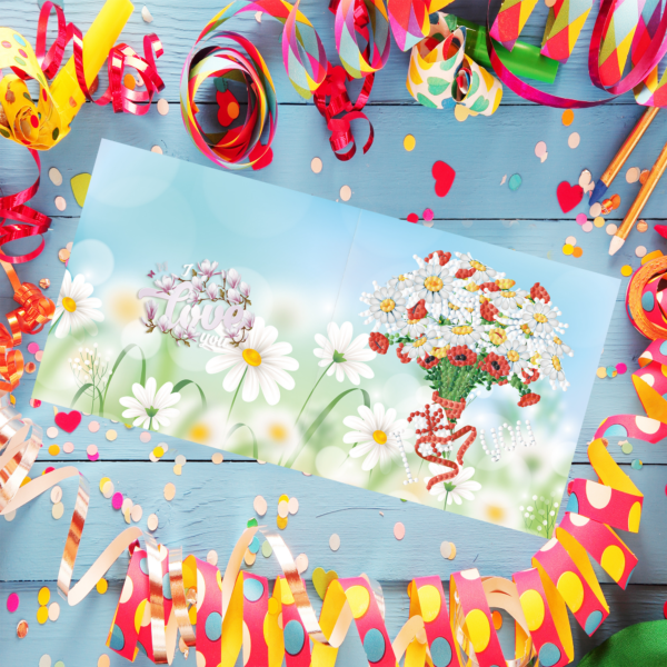 Diamond painting wenskaart - set van 8 - inclusief enveloppen