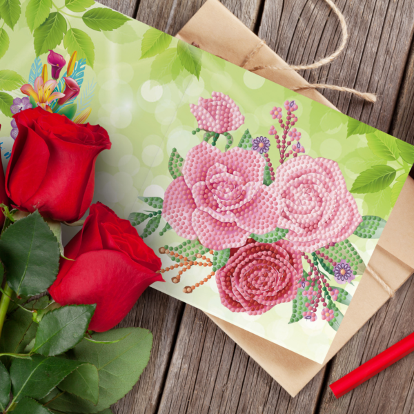 Diamond painting wenskaart - set van 8 - inclusief enveloppen