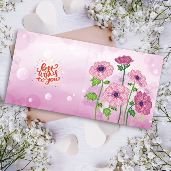 Diamond painting wenskaart - set van 8 - inclusief enveloppen