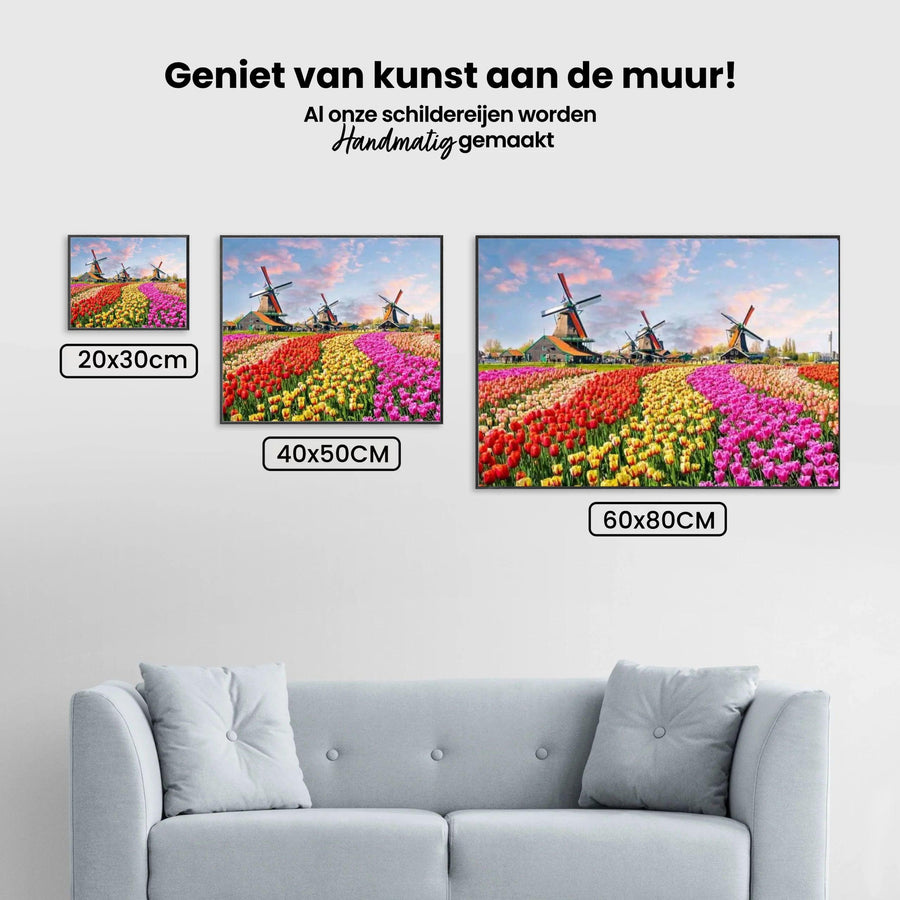 Diamond Painting Windmolens met Nederlandse tulpen - SEOS Shop ®