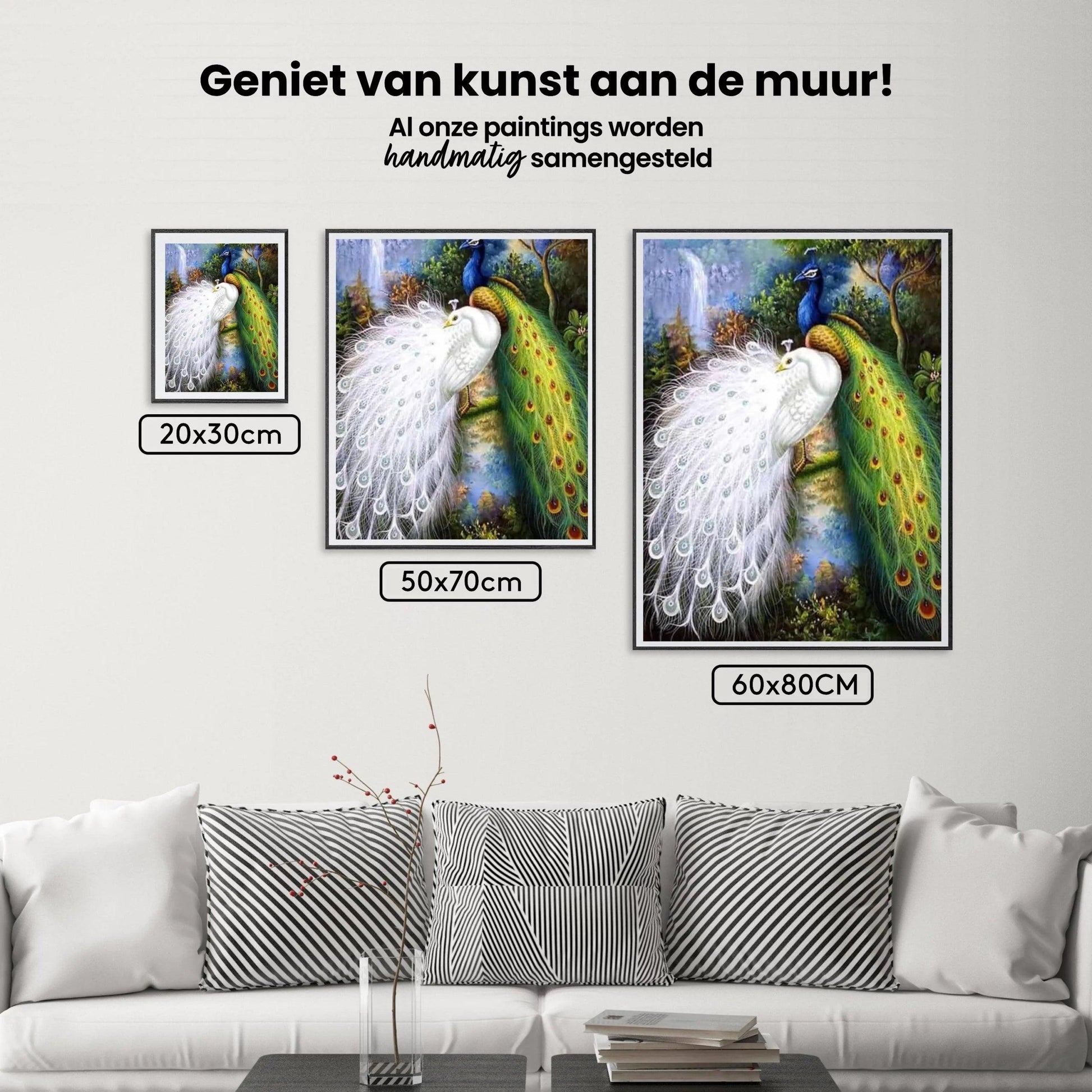 Diamond Painting Witte en blauwe pauwen - SEOS Shop ®