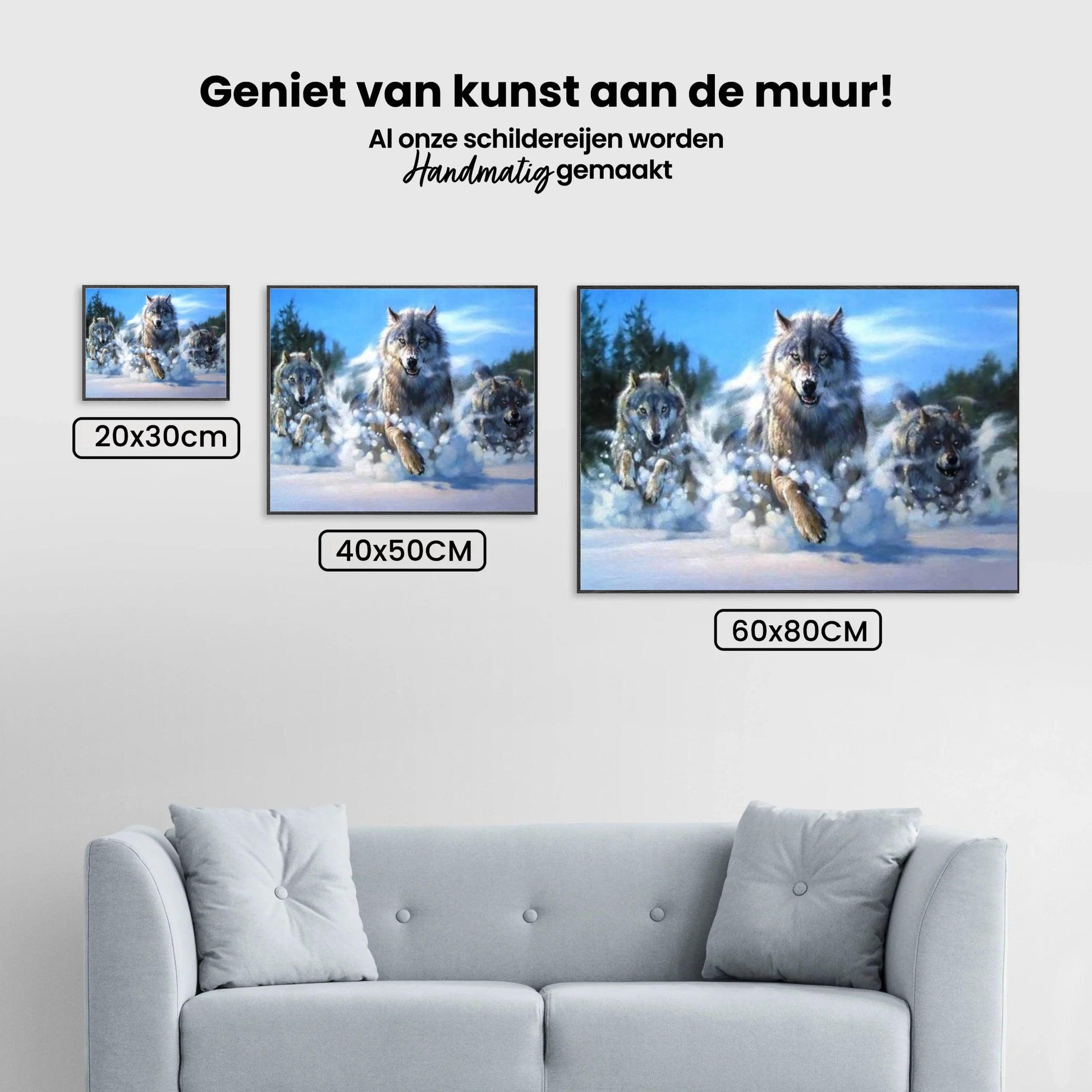 Diamond Painting Wolven rennen in de sneeuw – SEOS Shop ®