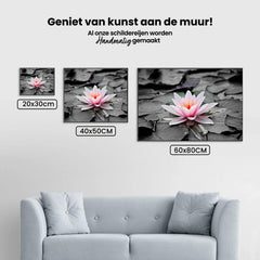 Diamond Painting Zwart Wit foto met Roze water lelie – SEOS Shop ®