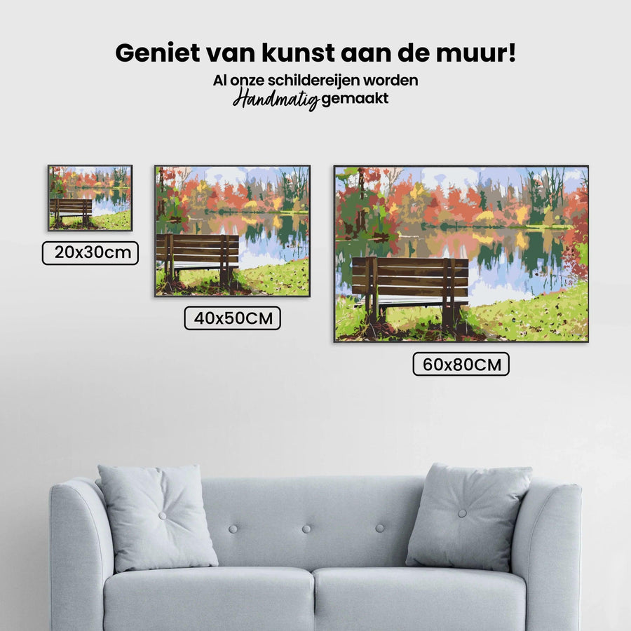 Diamond Painting - Bank bij de vijver - SEOS Shop ®