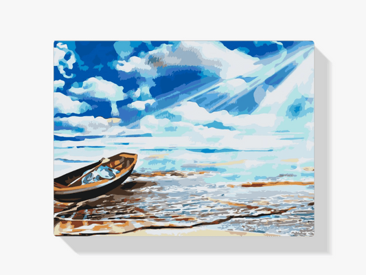 Diamond Painting - Boot aan de rand van de zee - SEOS Shop ®