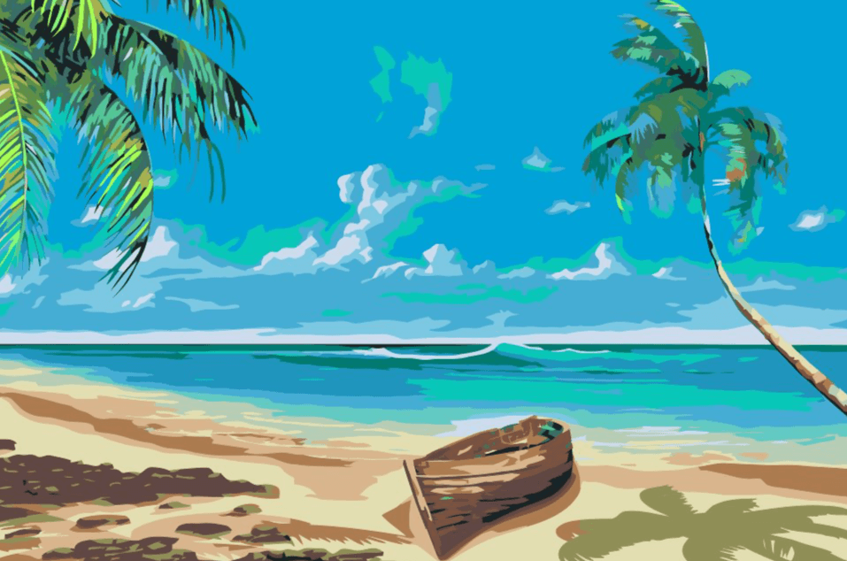 Diamond Painting -  Boot op het strand - SEOS Shop ®