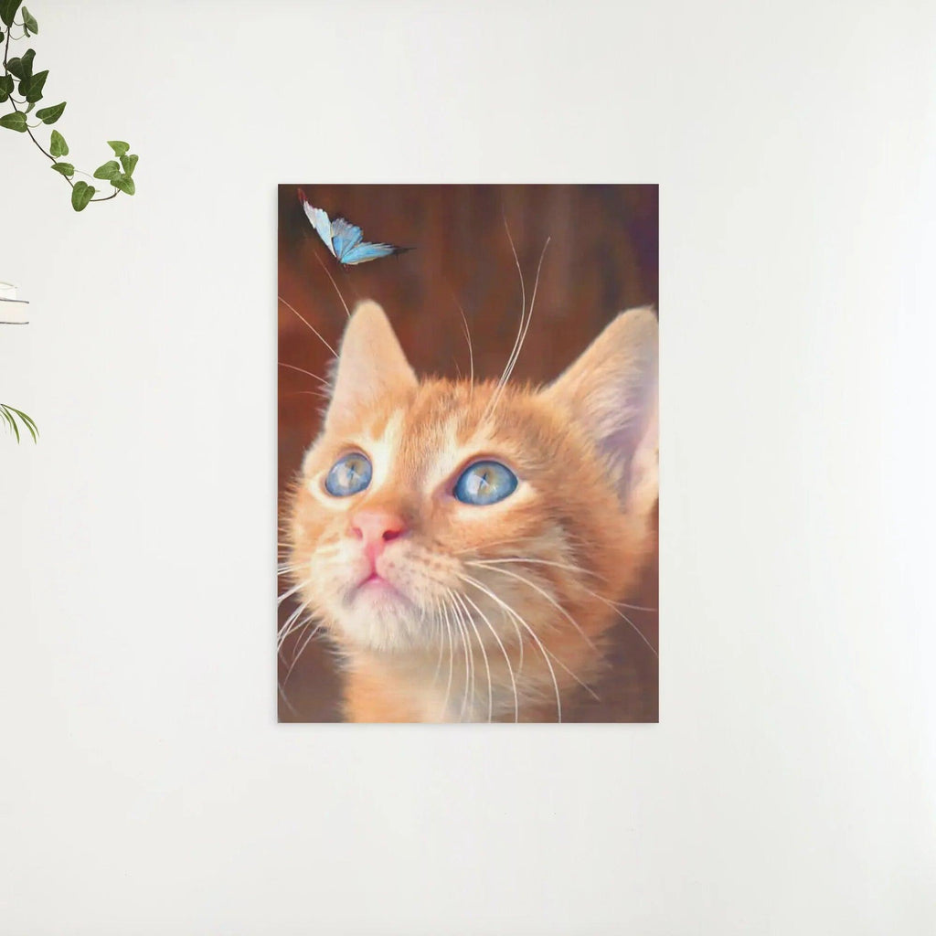 Diamond Painting - Bruine Poes met Blauwe Vlinder - SEOS®